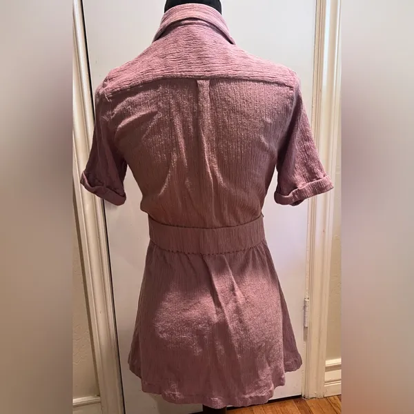 ZARA Free People‎ Clementine Endless Summer Textured Wrap Mini Dress Purple Ash Small - Image 7