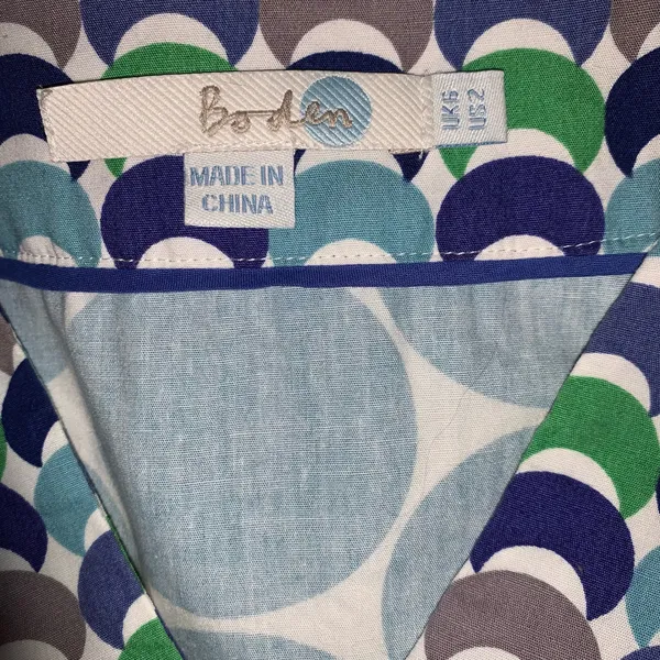 Boden womens size US 2 cotton tunic dress polka dot - Image 3