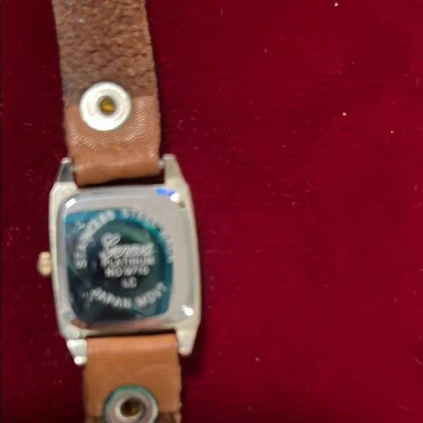 Geneva Brown Studded Leather Watch - Image 3
