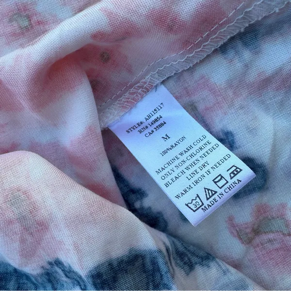 Sadie & Sage Coral Navy Tie Dye Tank Top Cami Flowy V-Neck Womens Size Medium - Image 11