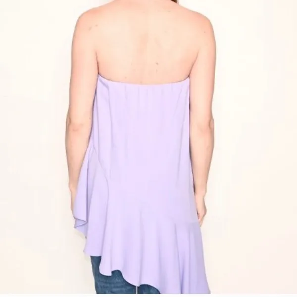 Amanda Uprichard Strapless Lavender Flowy Ruffle Top Size Large NWOT - Image 5
