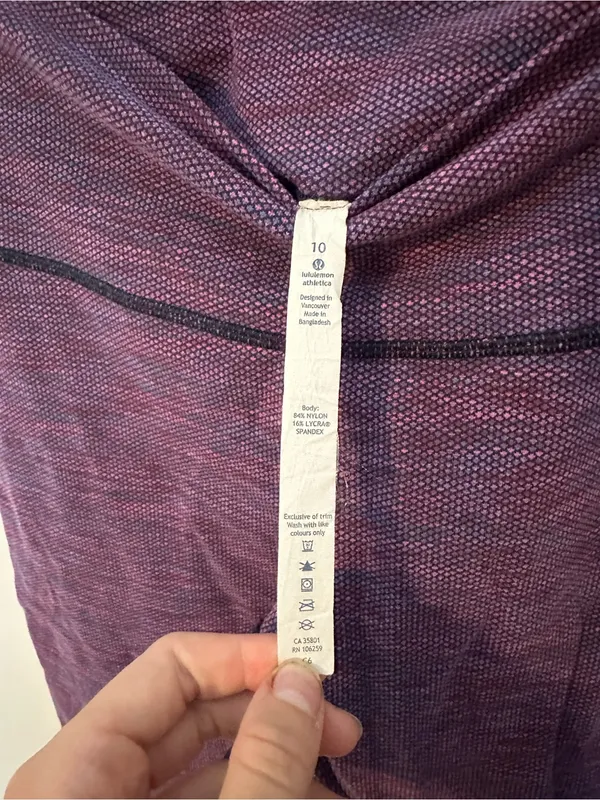 Lululemon Wunder Under Crop II Diamond Jacquard Jewelled Magenta 10 - Image 3
