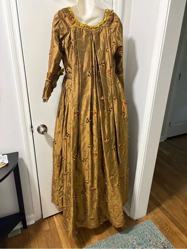 Gold rococo 18th century dress Size L - Image 8
