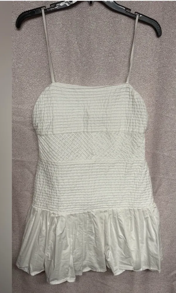TCEC Everly Pintuck Pleast Mini Dress In White Women Size L - Image 3