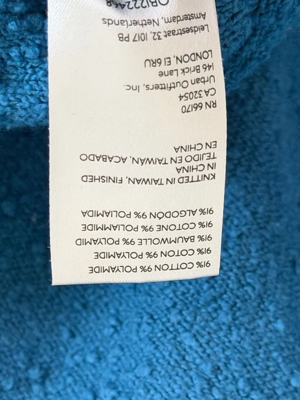 Free People Found My Friend Bouclé Pullover Sweater Size Small Oversized Teal - Image 9