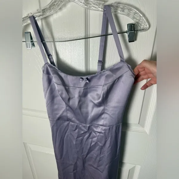 Reformation Lucy Satin Dress in Aura 0 - Image 3