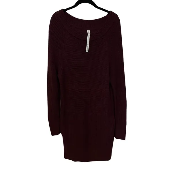 Lululemon Burgundy 100% Merino Wool Pullover Knit Sweater Size 6 Small - Image 2