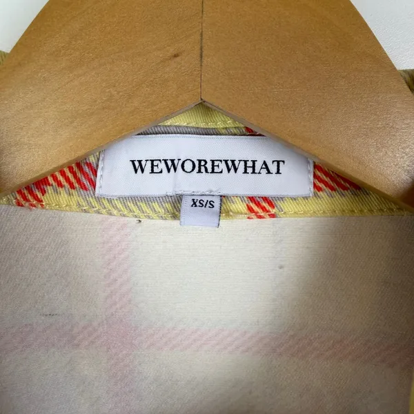 WeWoreWhat Cropped‎ Plaid Denim Jacket Size XS/S Streetwear Y2K Light Academia - Image 8