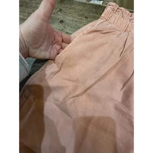 Anthropologie Pilcro High-Rise Ultra Wide Leg Crop Paperbag Peach Jean Size XL - Image 6
