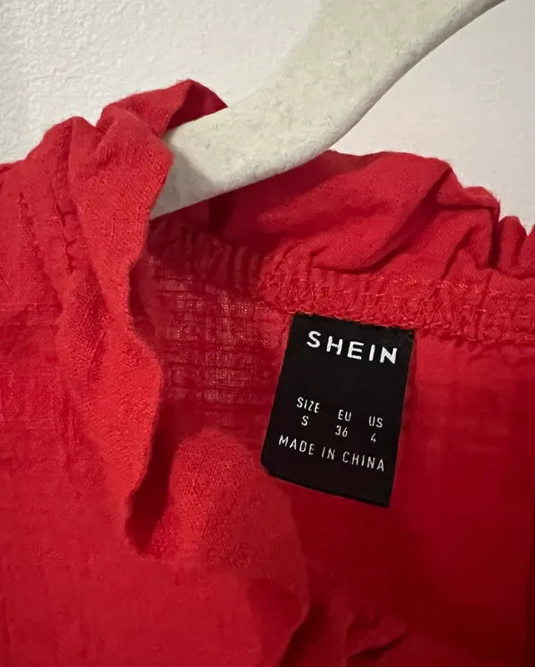SheIn Red Ruffle Sleeve Top - Image 5