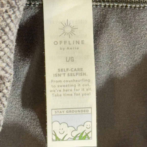 491 | NWT‎ OFFLINE by Aerie Gray Textured Longline Sports Bra Womens Large - Image 5
