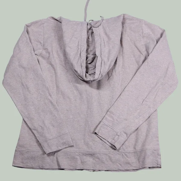 Patagonia Zip Up Hoodie Women XL Tan Bird Graphic Organic Cotton Fleece Jacket - Image 5
