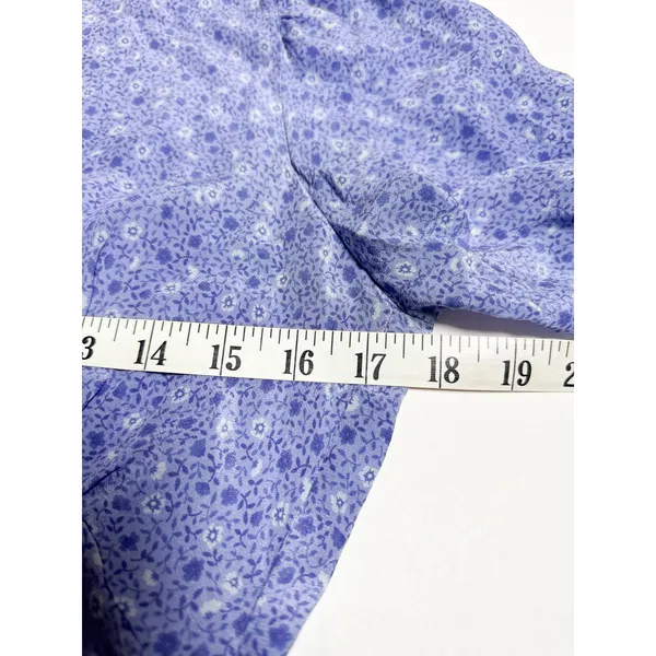 Realisation Par The Vivienne Blue Floral 100% Silk Midi Dress L - Image 13
