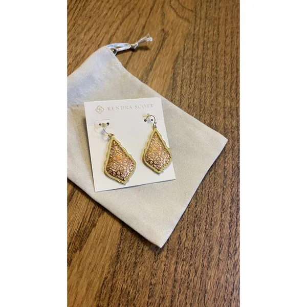 Kendra Scott Addie Drop Earrings Gold Silver Filigree Mixed Metal NWOT - Image 3