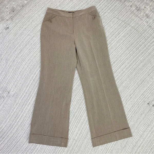 East 5th Petite‎ Cuffed Wide Leg Dress Pants Trousers Taupe Brown 8P - Image 3
