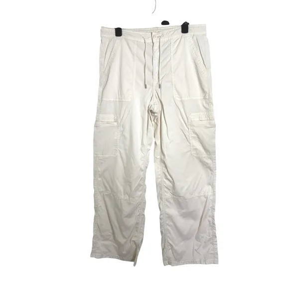 American Eagle Womens Cargo Pants Beige Size 14 Parachute Utility Y2K Drawstring - Image 2