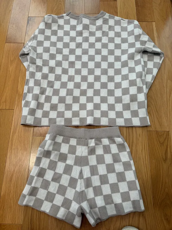 Pink Lily Checkered Sweater Knit Set - Image 7