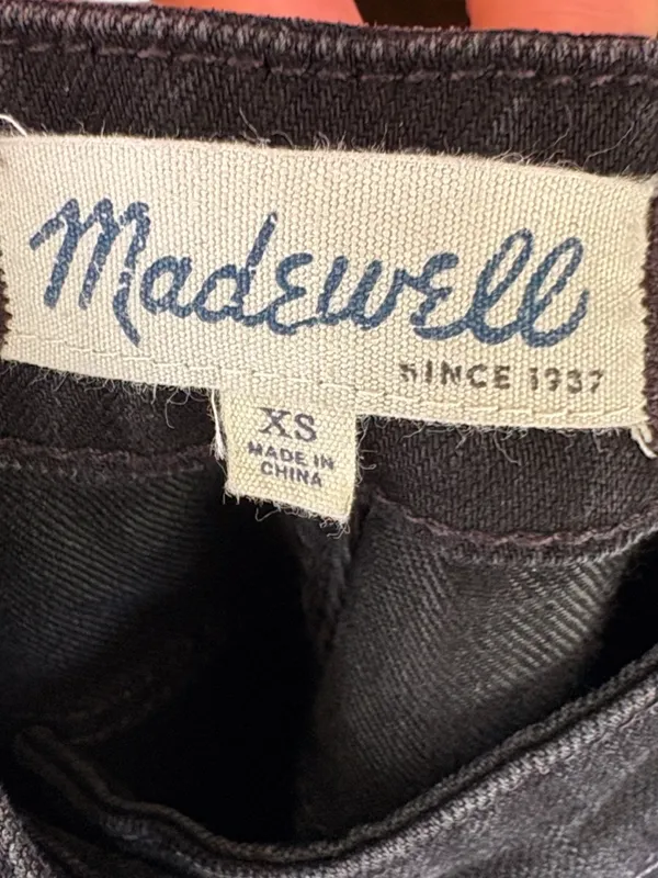 EUC Madewell Denim Cross Back Overalls Black Size XS Retail $148.00 - Image 6