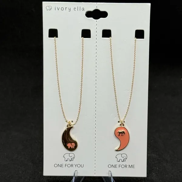 Ivory Ella Yin Yang Elephant Pendant‎ Friendship Necklaces *save the elephants * - Image 2