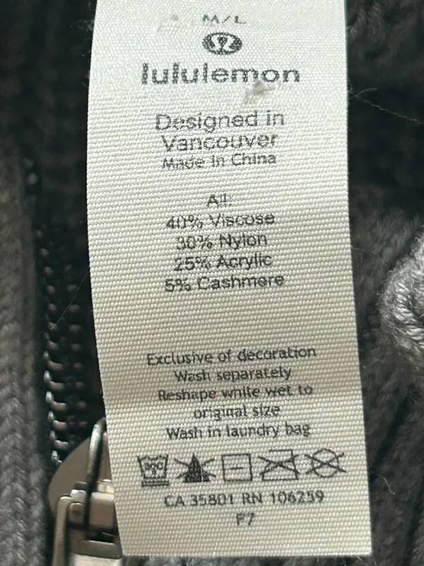 Lululemon Softer Still Wrap Cashmere Blend Zip Up Cardigan Size Medium Large - Image 13