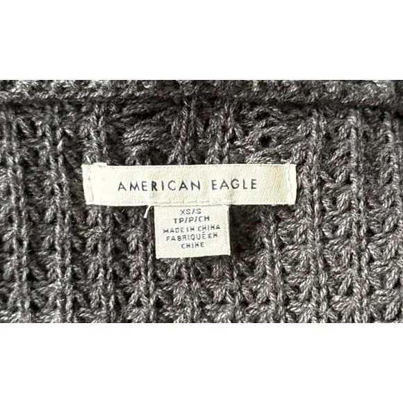 American Eagle Women's cozy gray waffle-knit open-front cardigan Size XS‎ - Image 7