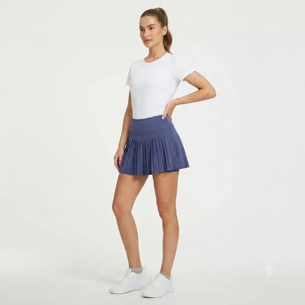 Gold Hinge Athletic Pleated Skort Blue Purple Tennis Golf Pickleball Skirt S - Image 9