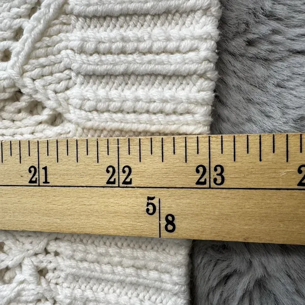 Ann Taylor LOFT‎ Bobble Sweater Womens Size Medium Ivory Diamond Open Knit - Image 11