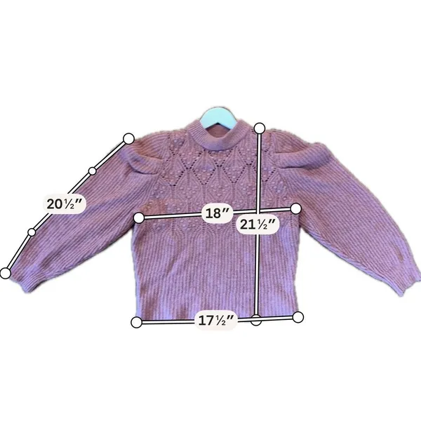 A new day pointelle rose pink mock neck sweater M - Image 9