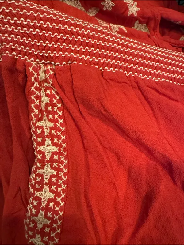 American Eagle Boho Embroidered Wide-Leg Jumpsuit - Size L - Image 5