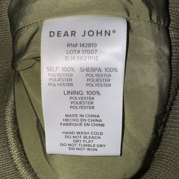 Dear John Olive Green Quilted‎ Sherpa Bomber Jacket - Women's Small Casual - Image 7