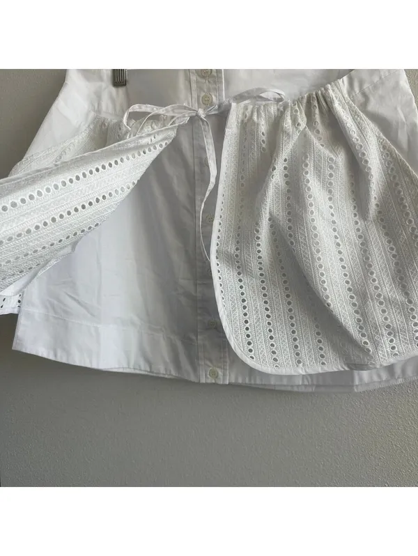 Thakoon Eyelet Combo Mini Skirt Size 8 White NWT - Image 4