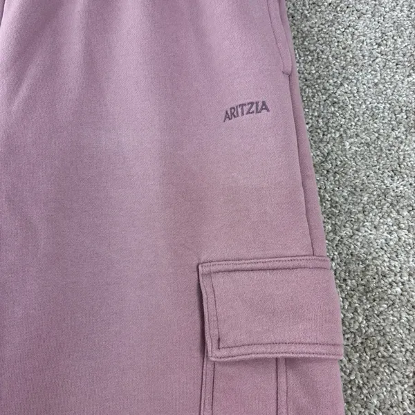 Aritzia Tna Mega Fit Cargo Joggers Women M Cozy Sweatfleece Pink Oversized Baggy - Image 2
