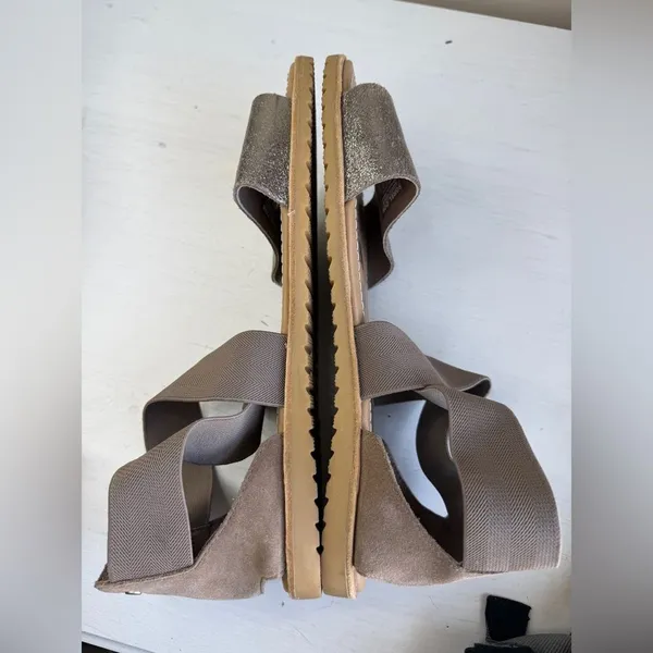 Sorel Ella II Ash Brown Metallic Leather Sandal SZ 9.5 - Image 7