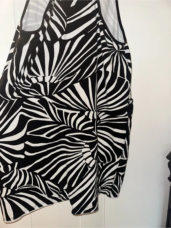 Free People Movement Printed Hot Shot Romper Black White Combo Zebra Graphic - Image 4