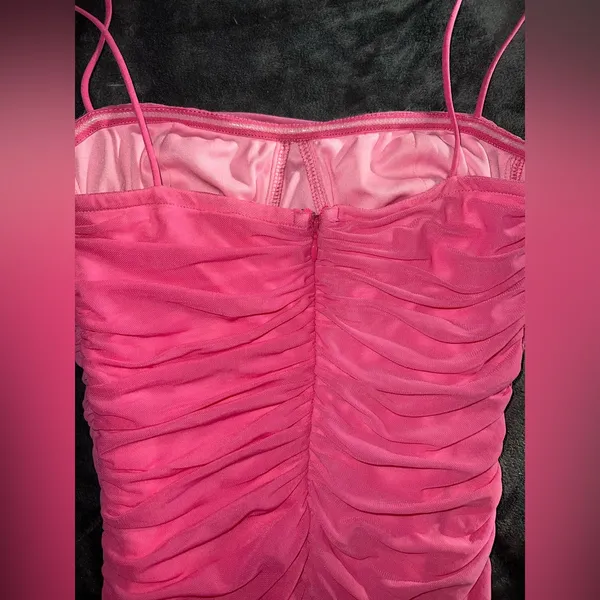 Superdown Emmie Mesh Mini Dress in Hot Pink Size Small - Image 7