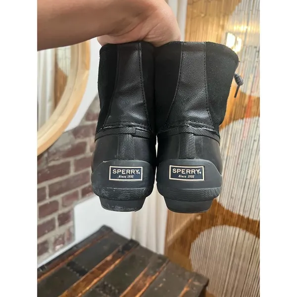 Sperry Black Suede Waterproof Duck Boots Size 10 Gorpcore - Image 5