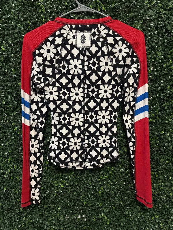 FP MOVEMENT by FREE PEOPLE KICK OFF PRINT HENLEY RALLY LAYER ATHLETIC TOP - Image 6