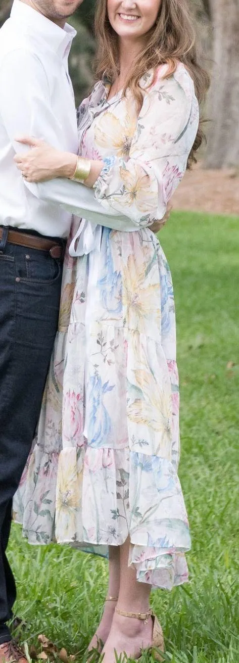 H&M Floral Pastel Midi Dress - Image 2