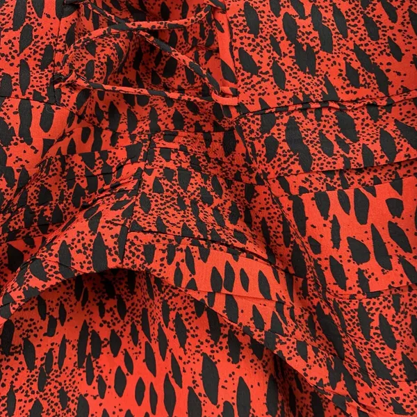 Topshop Size 12 Top Red Leopard Print Ruched Prairie Corset Long‎ Sleeve Women’s - Image 7
