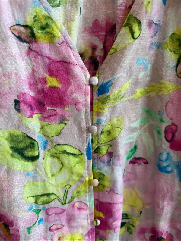 Hester & Orchard Linen Blend Floral Print Top - Image 5
