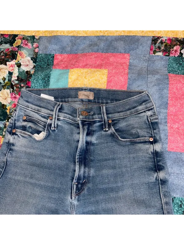 Mother $258 Woman’s 26 The Mid Rise Dazzler Ankle Fray Jeans Size 26 - Image 3