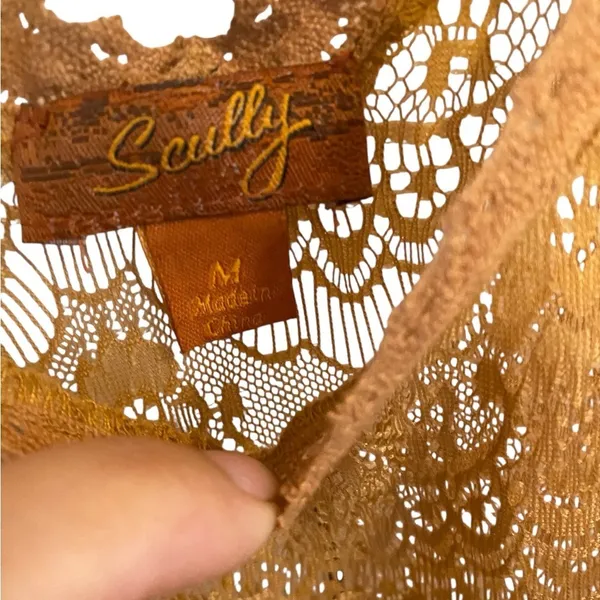 Scully honey creek western wear Sheer Lace dress Tan Dress stagecoach - Image 11