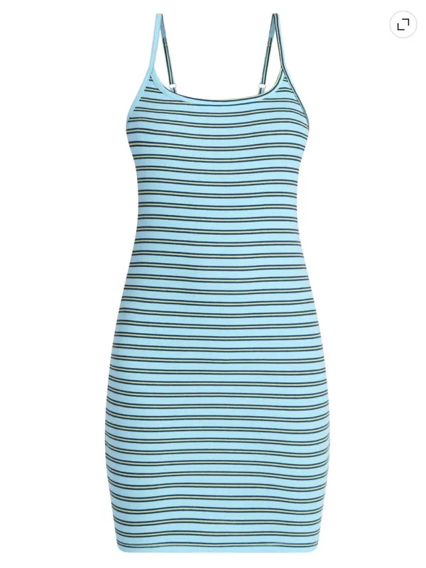 No Boundaries Blue Striped Mini Dress - Image 5