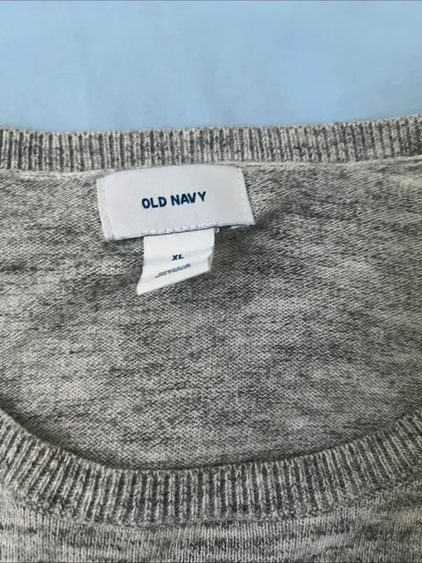 Old Navy Light Gray Marled Crewneck Sweater - Image 3