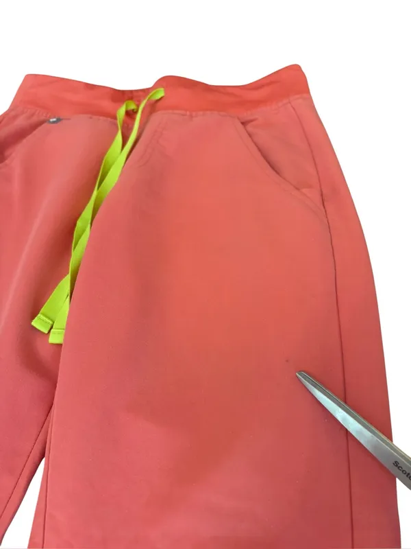 FIGS Zamora Joggers Scrub Bottoms Hot Coral Womens Size XXS Petite. - Image 4