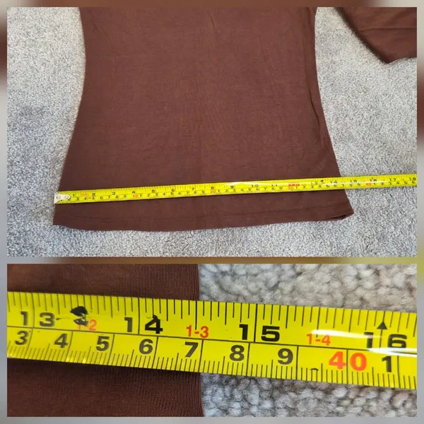 Reformation Bailey Women Brown Long Sleeve Mock Neck Inner Layer Knit Top Size S - Image 10