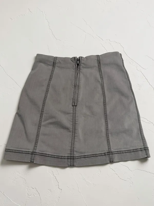 Free People Modern Femme Washed Gray Denim Mini Skirt Womens 8‎ - Image 2