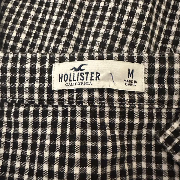 Hollister Gingham Dress Medium Black White - Image 5