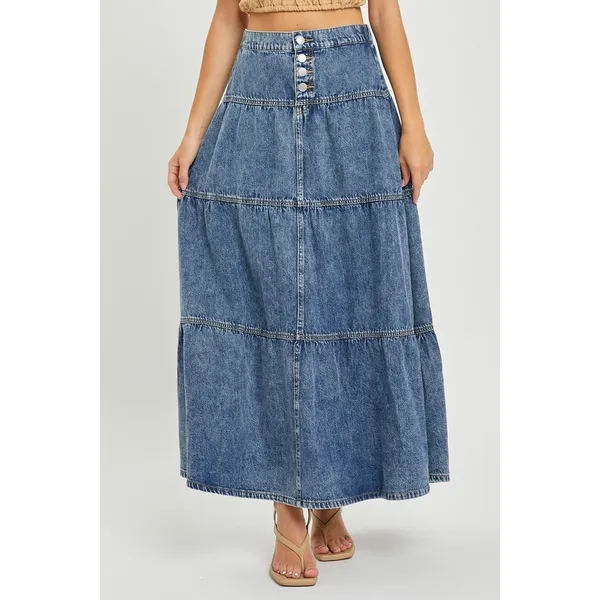 RISEN High Rise‎ Ruffle Long Skirts - Image 2