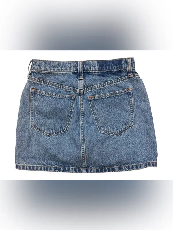 Abercrombie & Fitch Cargo Zip Pocket Denim Mini Skirt Y2K High Rise Size 24 - Image 3